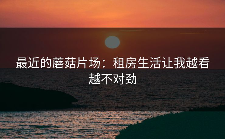 最近的蘑菇片场：租房生活让我越看越不对劲