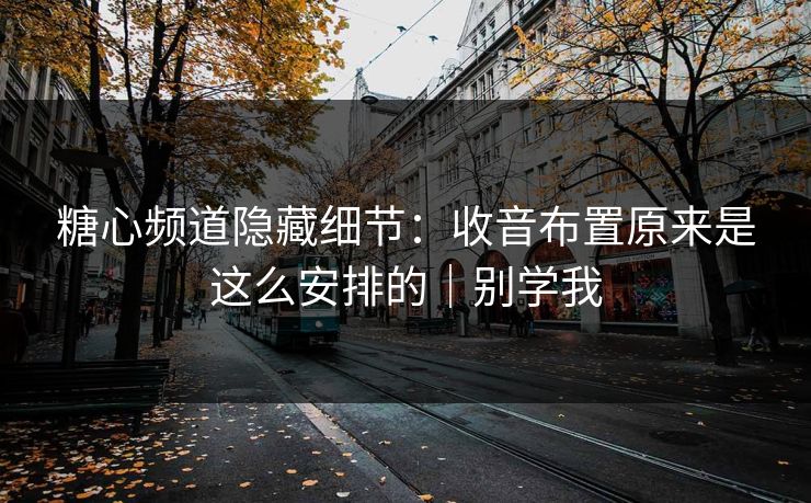 糖心频道隐藏细节：收音布置原来是这么安排的｜别学我