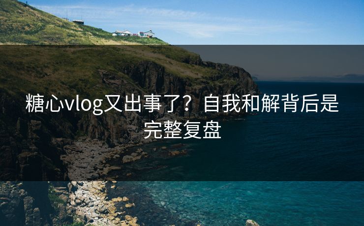 糖心vlog又出事了？自我和解背后是完整复盘