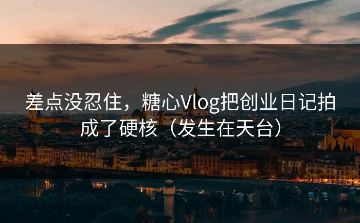 差点没忍住，糖心Vlog把创业日记拍成了硬核（发生在天台）